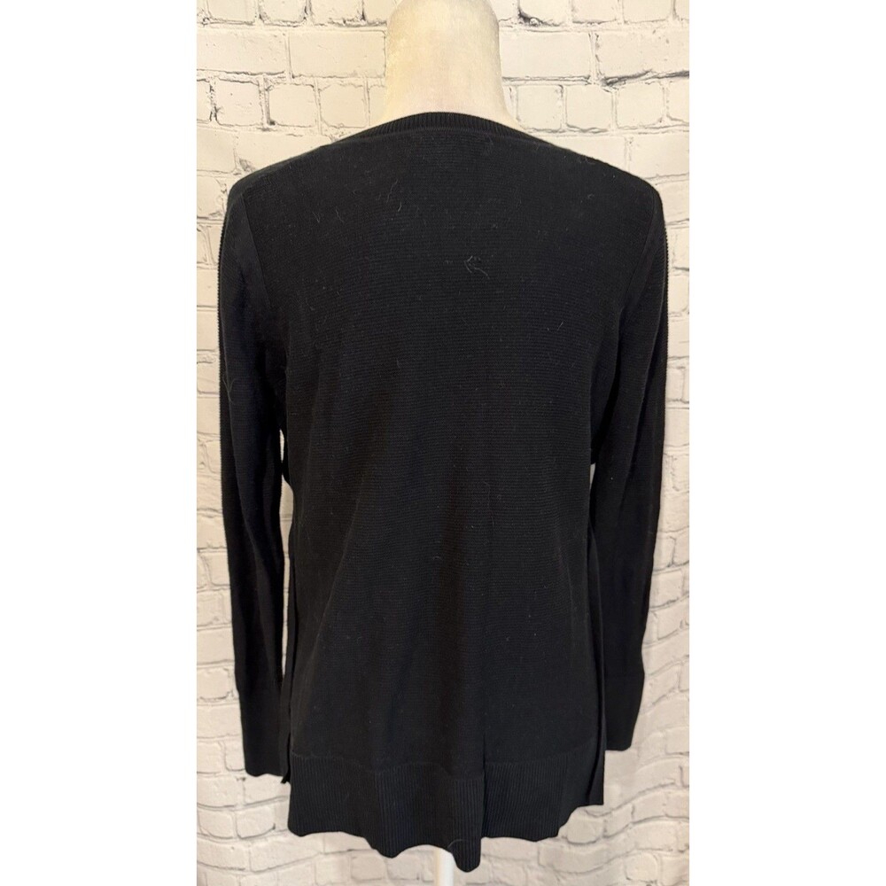 Banana Republic Women's XO Sweater Long Sleeve Pima Cotton Cashmere Black Size S - Picture 4 of 5